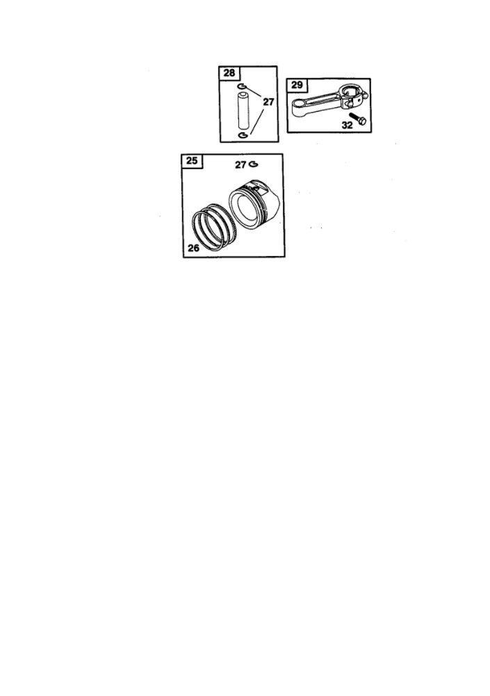 Piston Diagram and Parts List for 198707-0141  Briggs and Stratton Engine